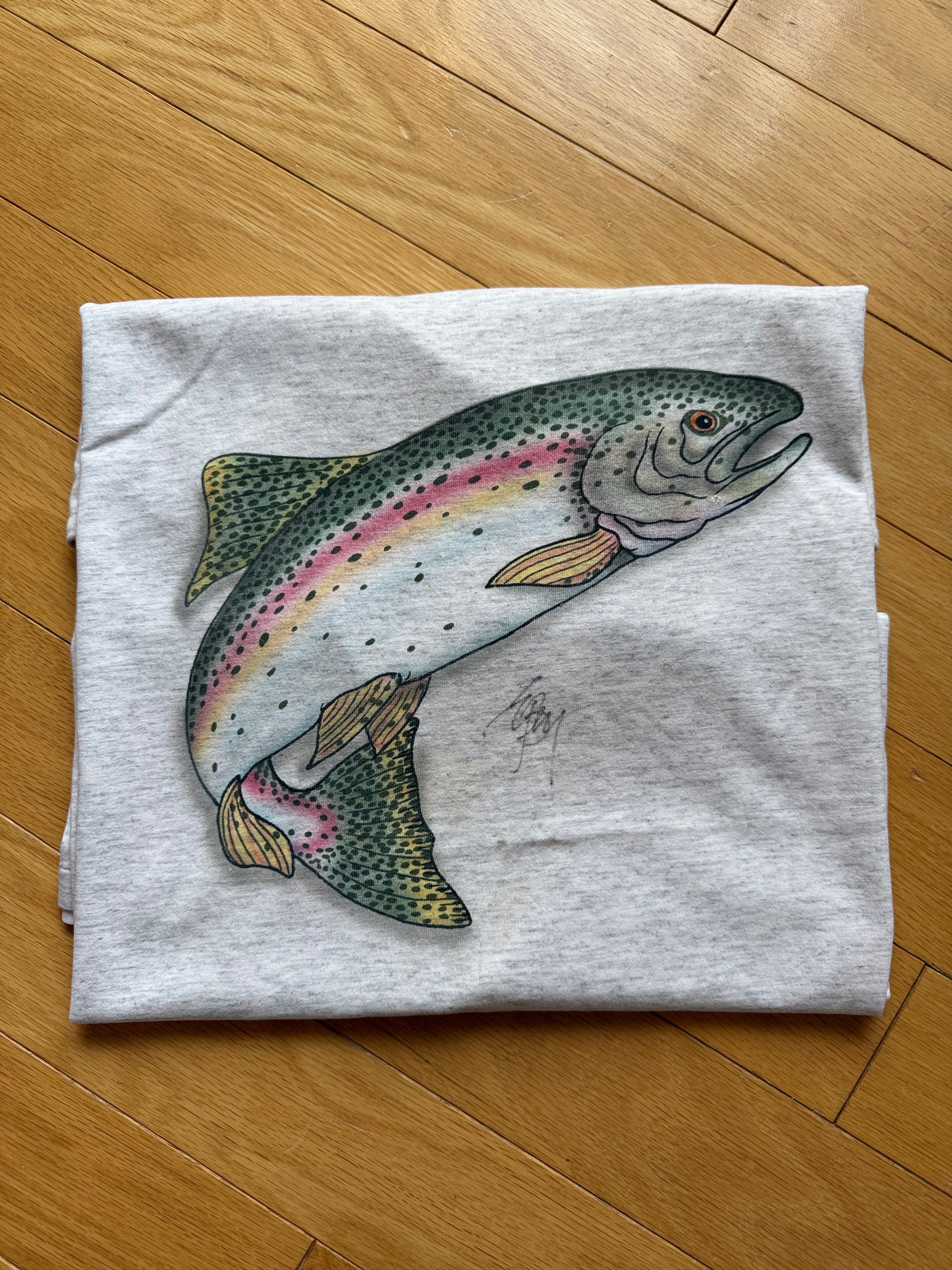 Vintage Rianbow Trout Tee. Size XL