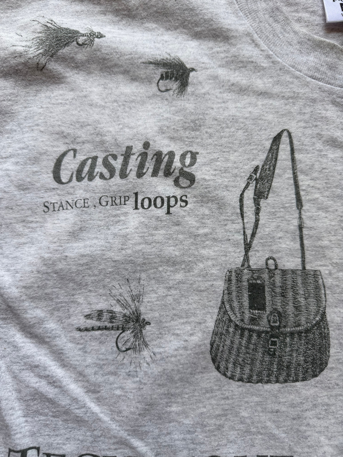 Vintage AOP Fly Fishing Essentials Tee. Size XL