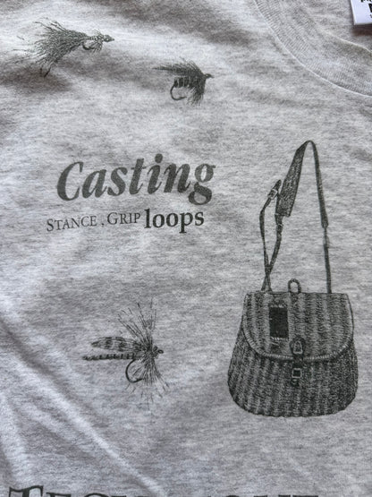 Vintage AOP Fly Fishing Essentials Tee. Size XL