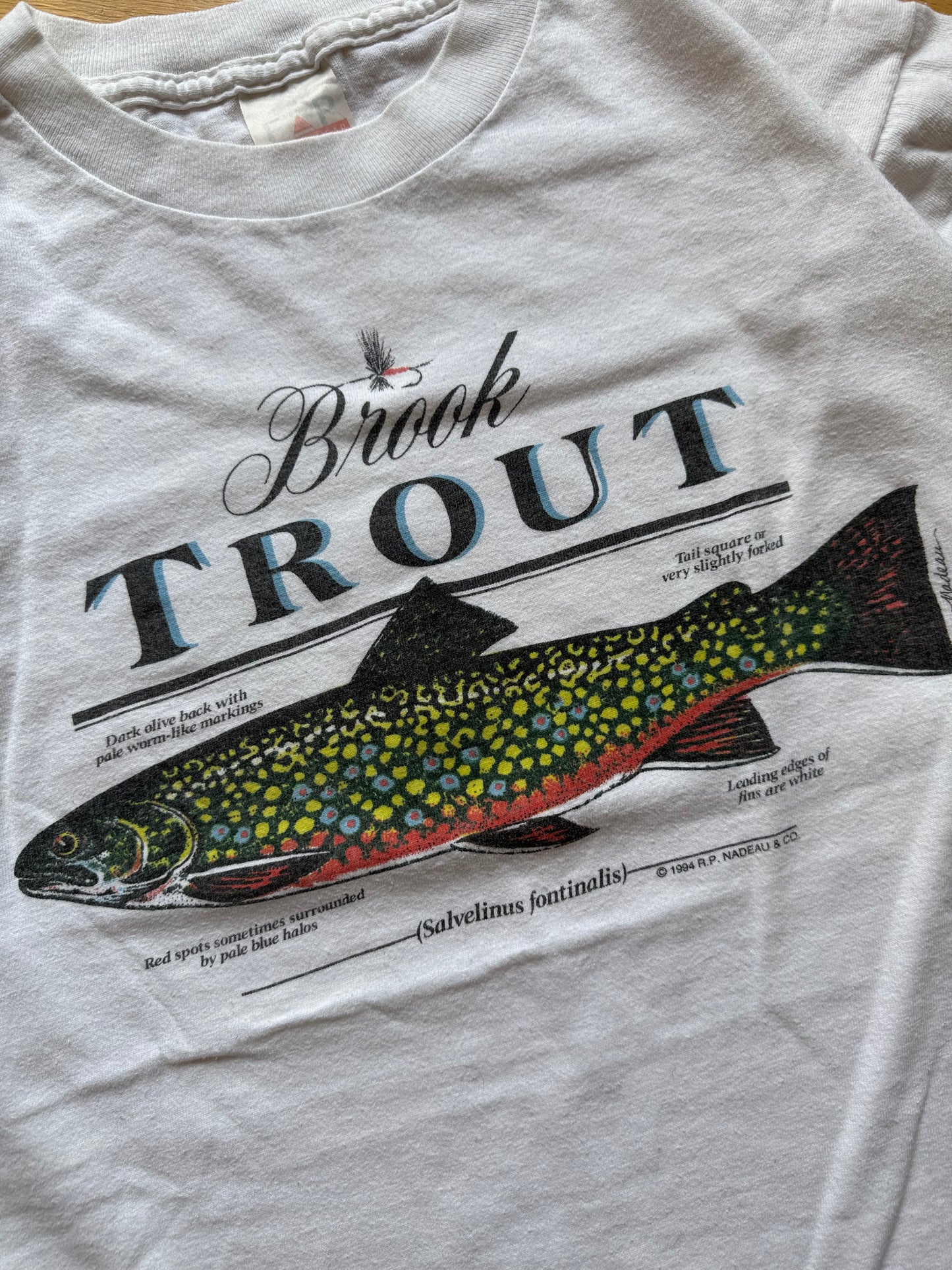 Vintage Brook Trout Tee. Size L