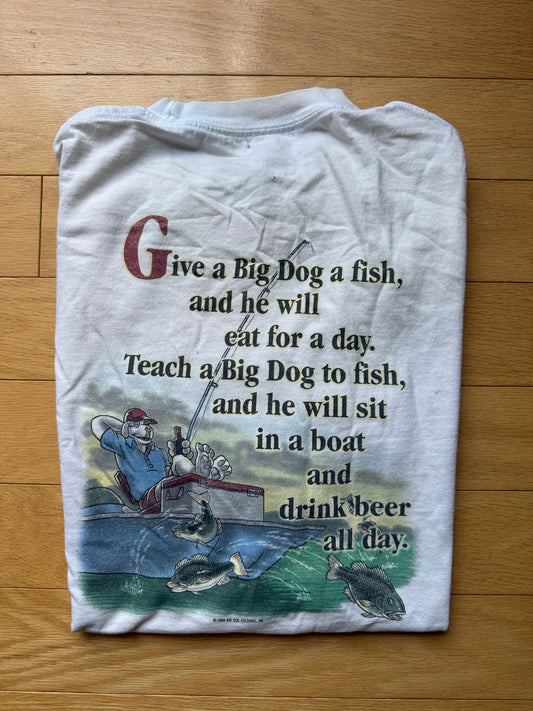 Vintage Give a Big Dog a Fish Tee. Size L