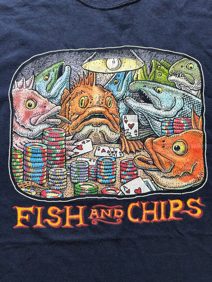 Ray Troll Fish And Chips Tee. Size XXL