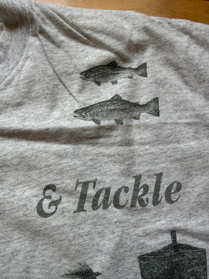 Vintage AOP Fly Fishing Essentials Tee. Size XL
