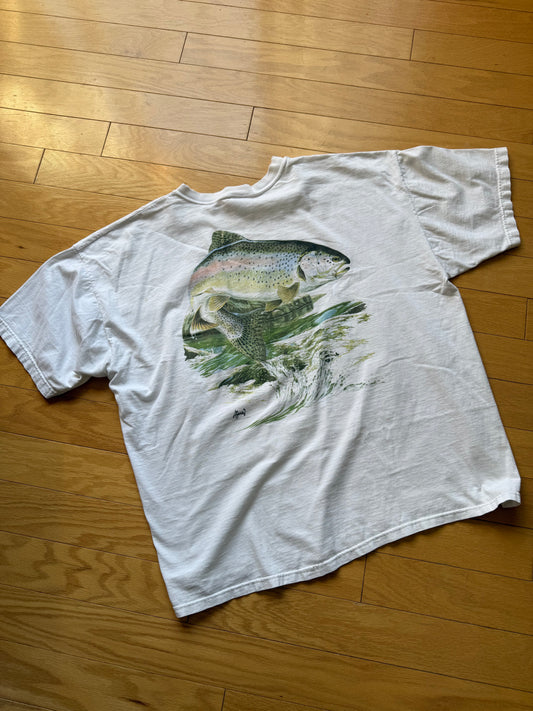 Vintage Al Agnew Rainbow Trout Tee. Size XXL