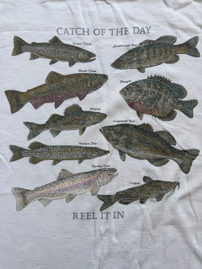 Vintage Catch Of The Day Tee. Size L