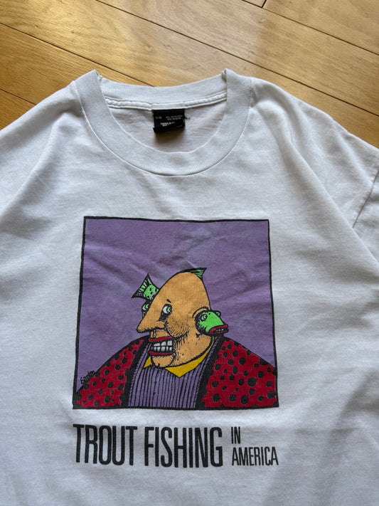 Vintage Trout Fishing in America Tee. Size XL