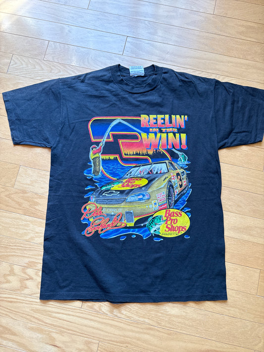 Vintage Bass Pro Shops Dale Earnhardt Reelin' In The Win Tee. Size L