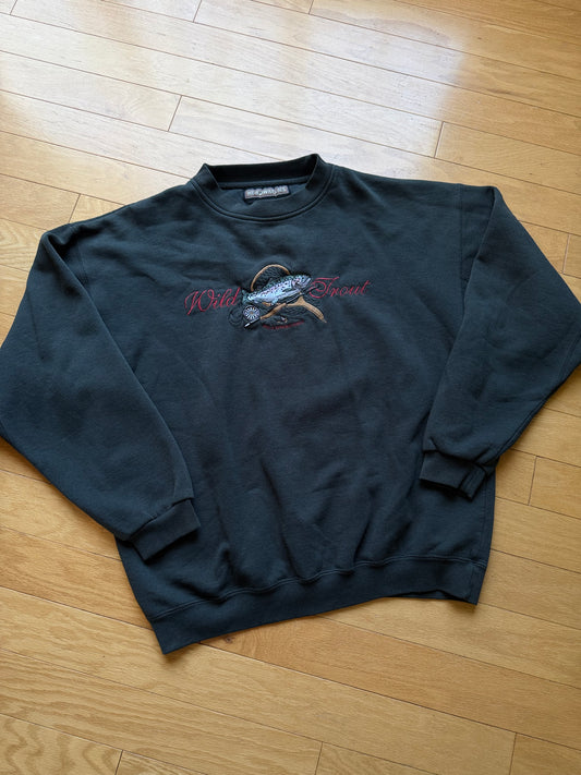 Vintage Headwaters Wild Trout Crewneck. Size XL