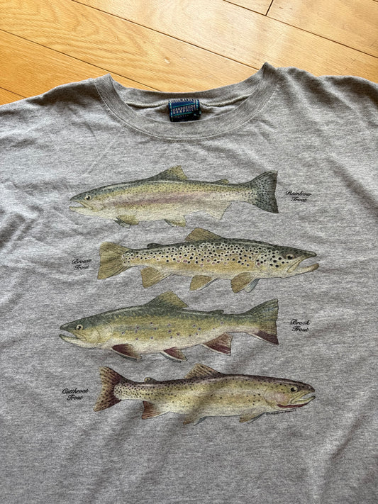 Vintage Harborside Graphics Trout Grand Slam Tee. Size XL
