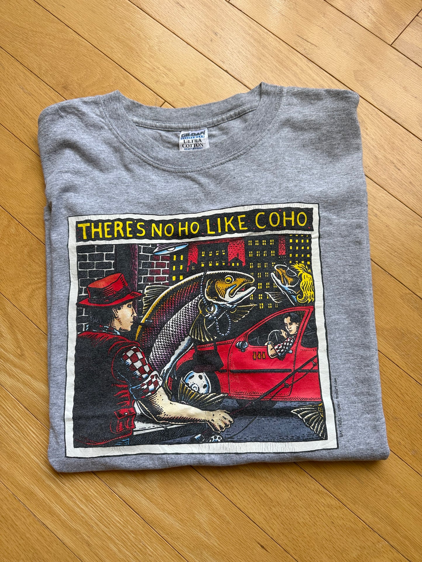 Vintage Ray Troll No Ho Like Coho Tee. Size XXL