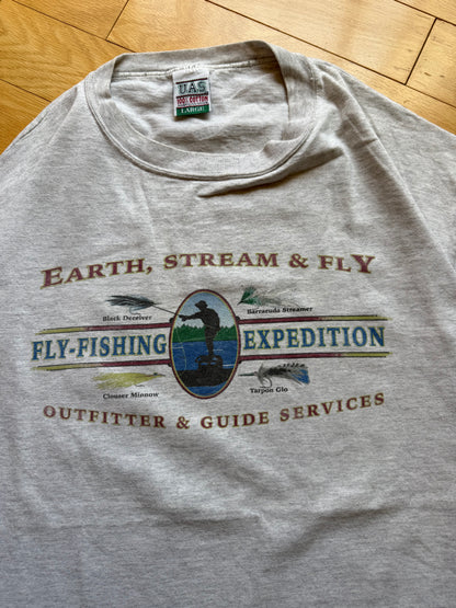 Vintage Earth, Stream & Fly Tee. Size L