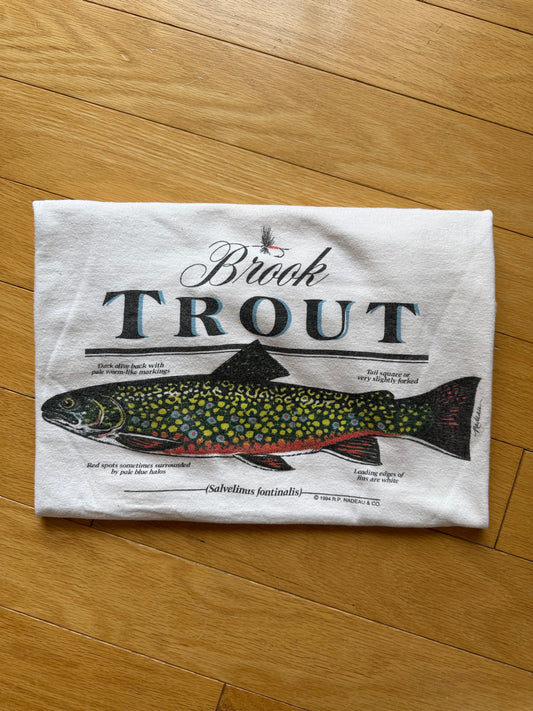 Vintage Brook Trout Tee. Size L