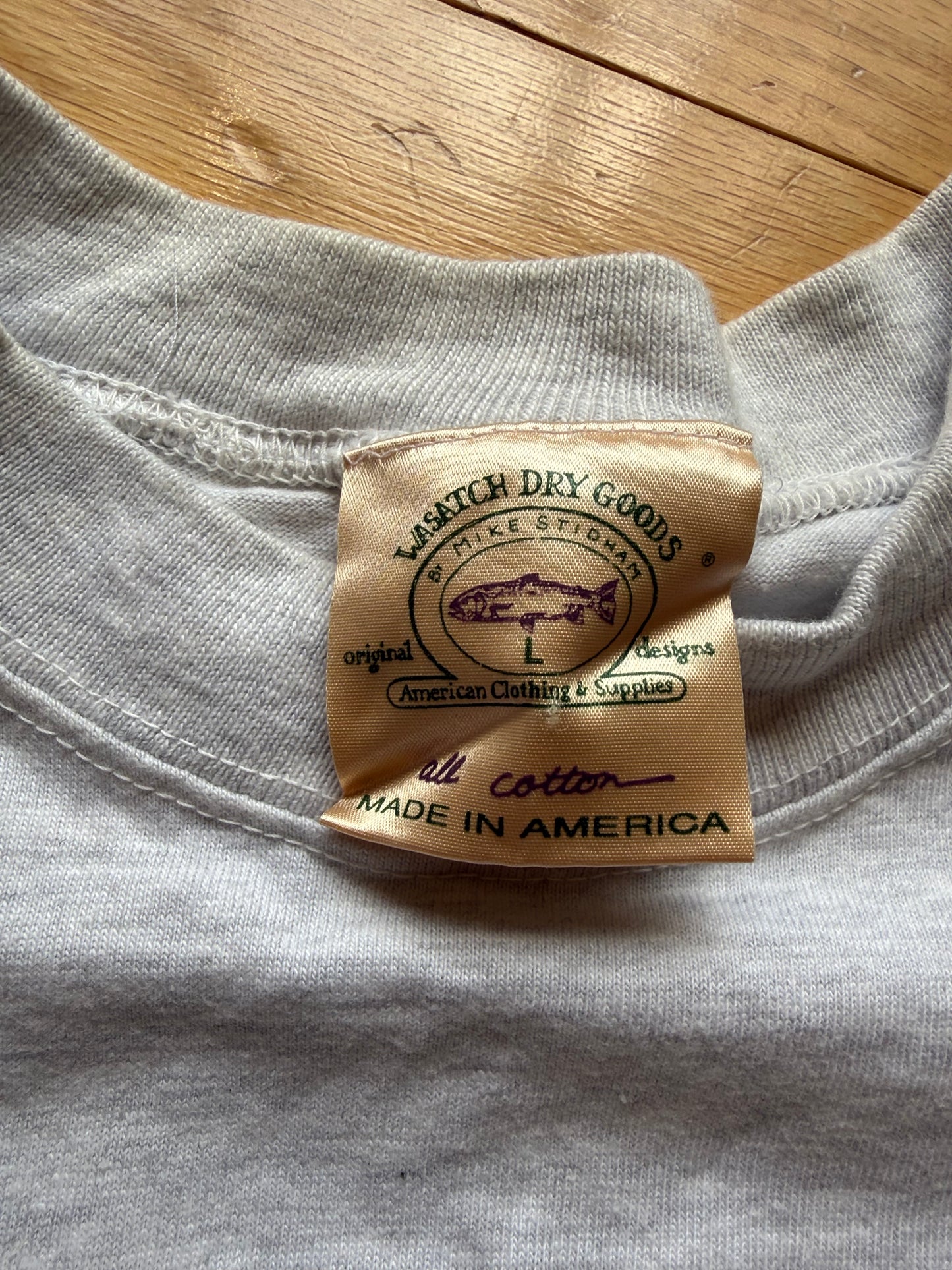 Vintage Wasatch Dry Goods Seatrout Tee. Size L