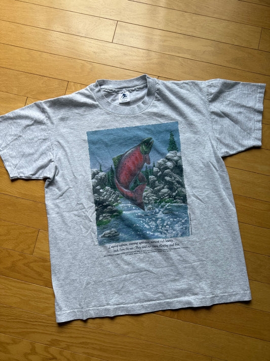 Vintage Jim Morris Salmon Tee. Size L