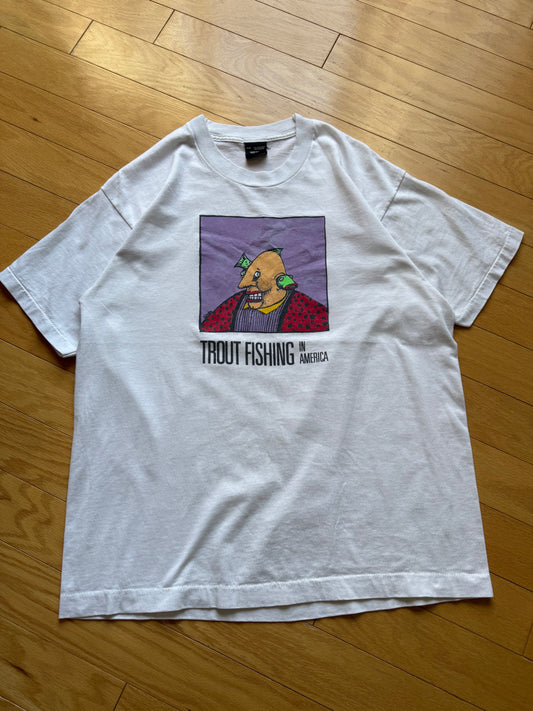 Vintage Trout Fishing in America Tee. Size XL