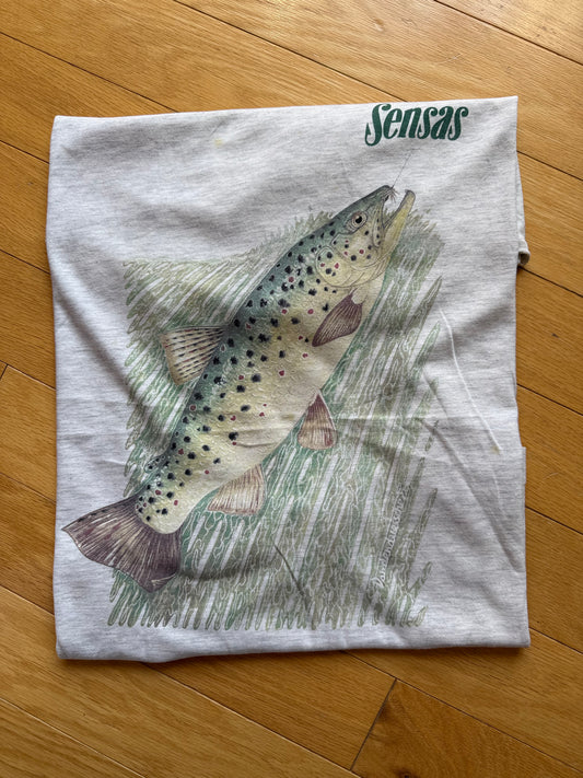 Vintage Sensas Rainbow Trout Tee. Size L
