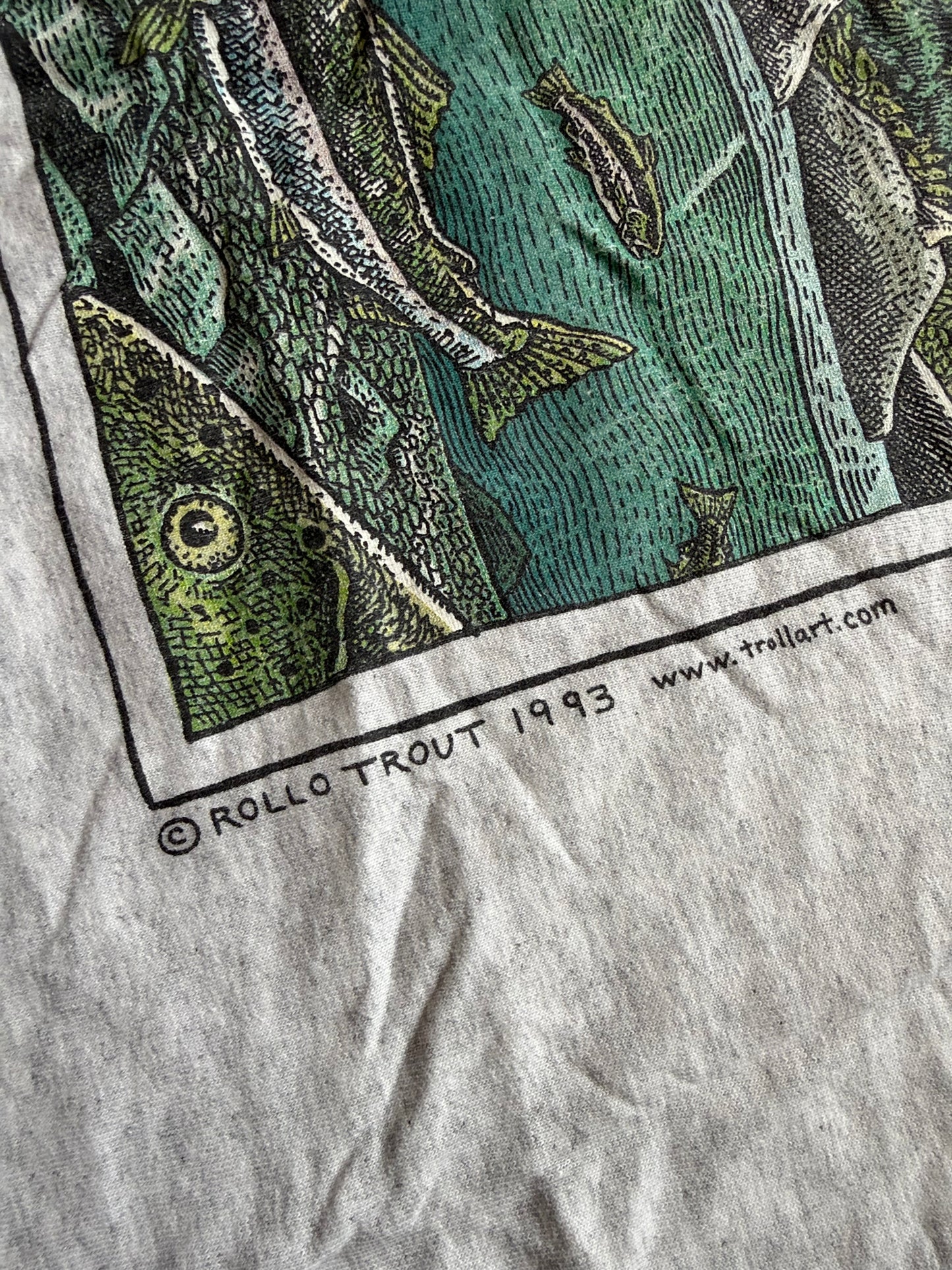 Vintage Ray Troll Perils of Nude Flyfishing Tee. Size L
