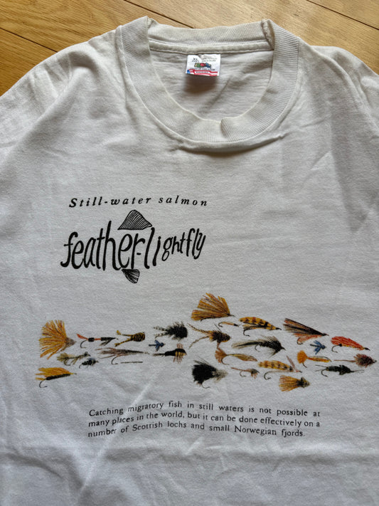 Vintage Still-Water Salmon Feather-Light Fly Tee. Size XL