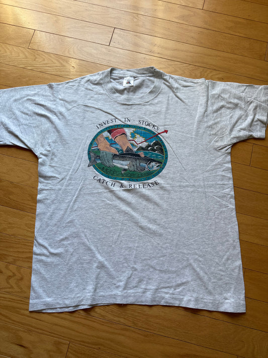 Vintage Invest In Stocks Tee. Size XL