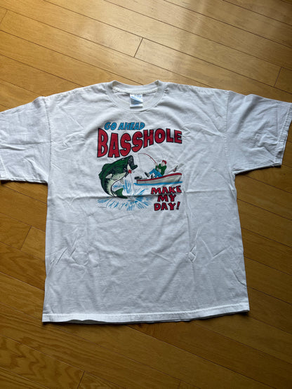 Vintage Go Ahead Basshole Tee. Size XL