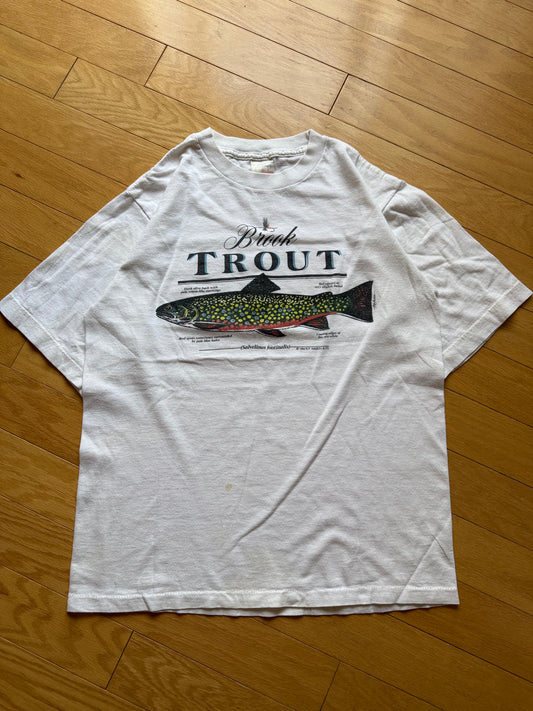 Vintage Brook Trout Tee. Size L