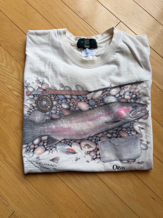 Vintage Orvis Steelhead Tee. Size L