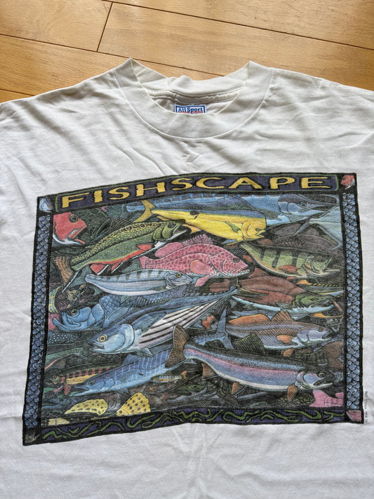 Vintage Ray Troll Fishscape Tee. Size XL