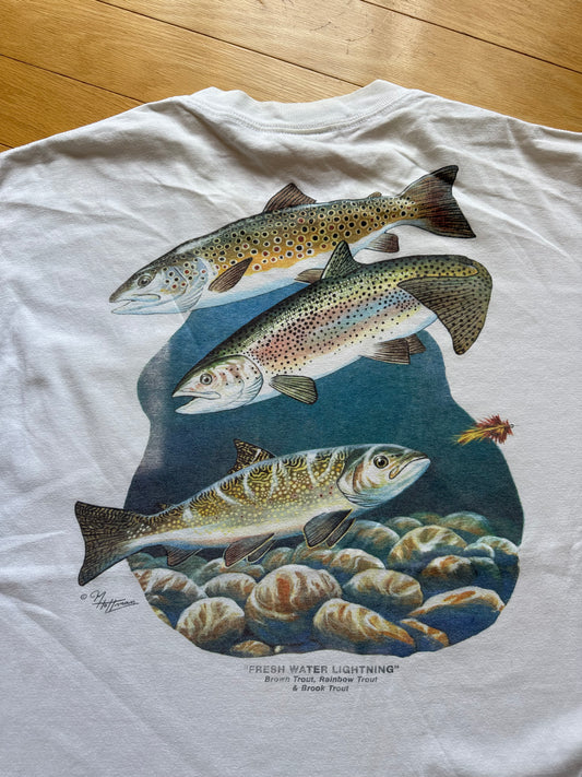 Vintage Environmental Artwear "Fresh Water Lightning" Tee. Size XL
