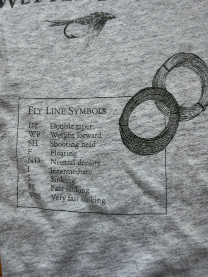 Vintage AOP Fly Fishing Essentials Tee. Size XL