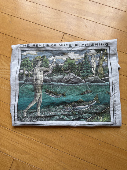 Vintage Ray Troll Perils of Nude Flyfishing Tee. Size L