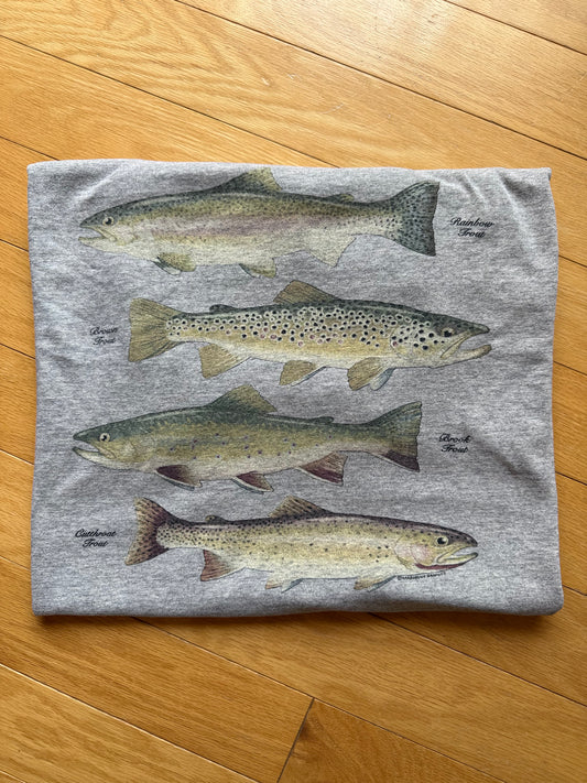 Vintage Harborside Graphics Trout Grand Slam Tee. Size XL
