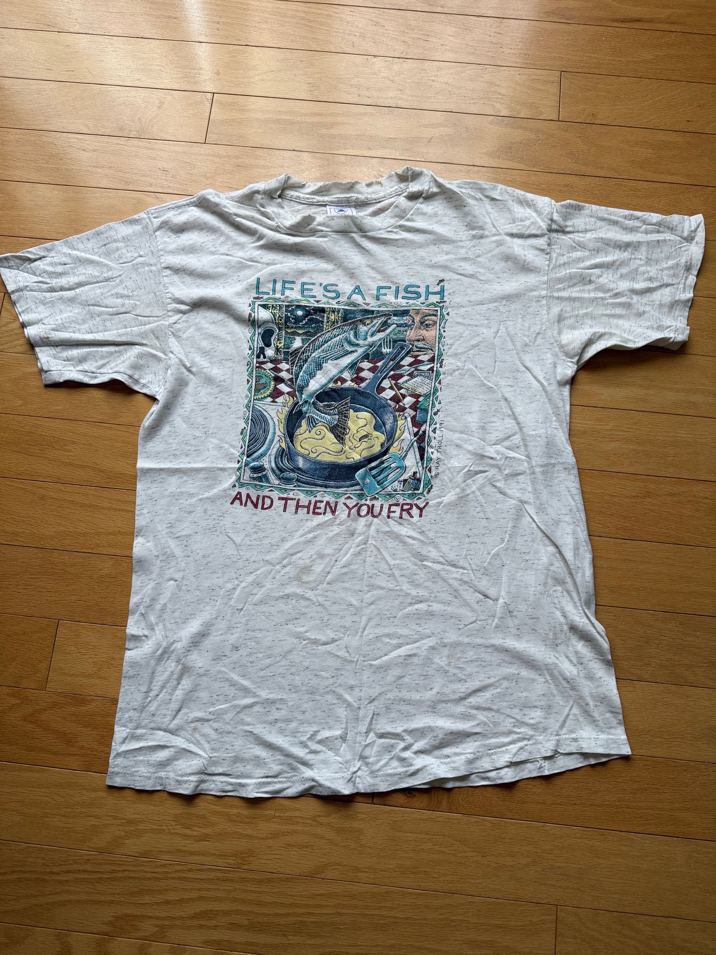 Vintage Ray Troll Life's A Fish Tee. Size XL