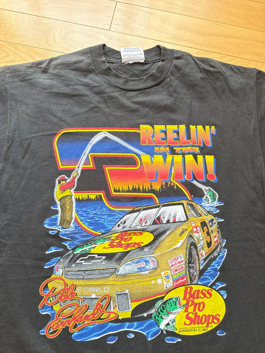 Vintage Bass Pro Shops Dale Earnhardt Reelin' In The Win Tee. Size L