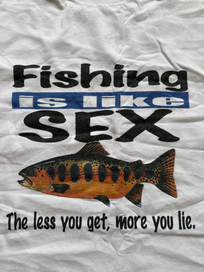 Vintage Fishing Is Like Sex Tee. Size L