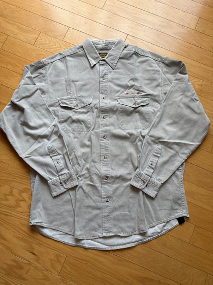 Vintage Eddie Bauer Embroidered Flies Shirt. Size XXL