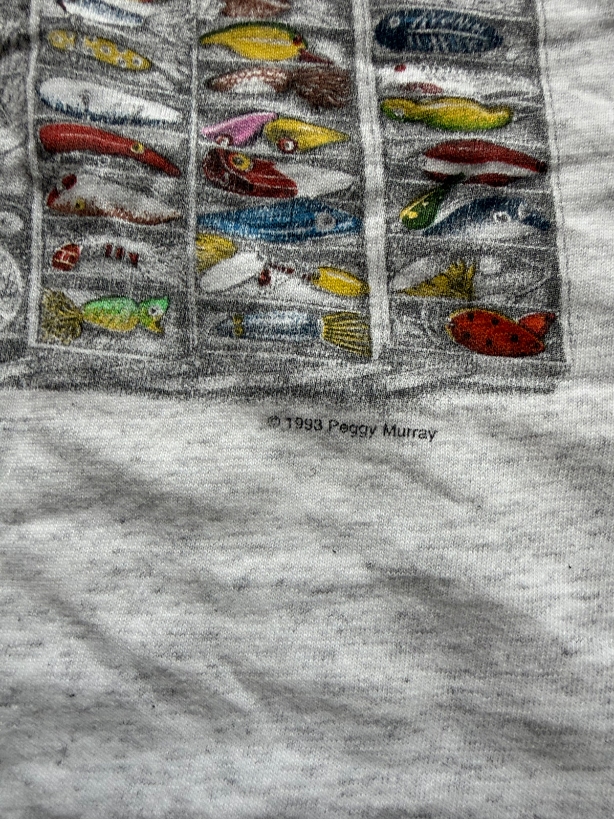 Vintage Peggy Murray So Many Lures Tee. Size L