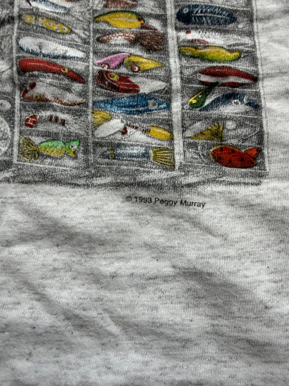 Vintage Peggy Murray So Many Lures Tee. Size L