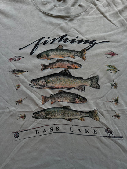 Vintage Bass Lake FIshing Tee. Size XL