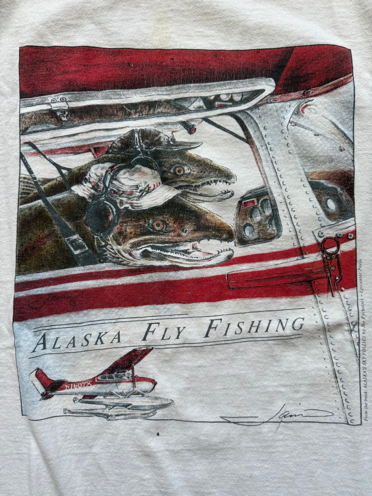 Vintage Alaska Fly Fishing Tee. Size XL