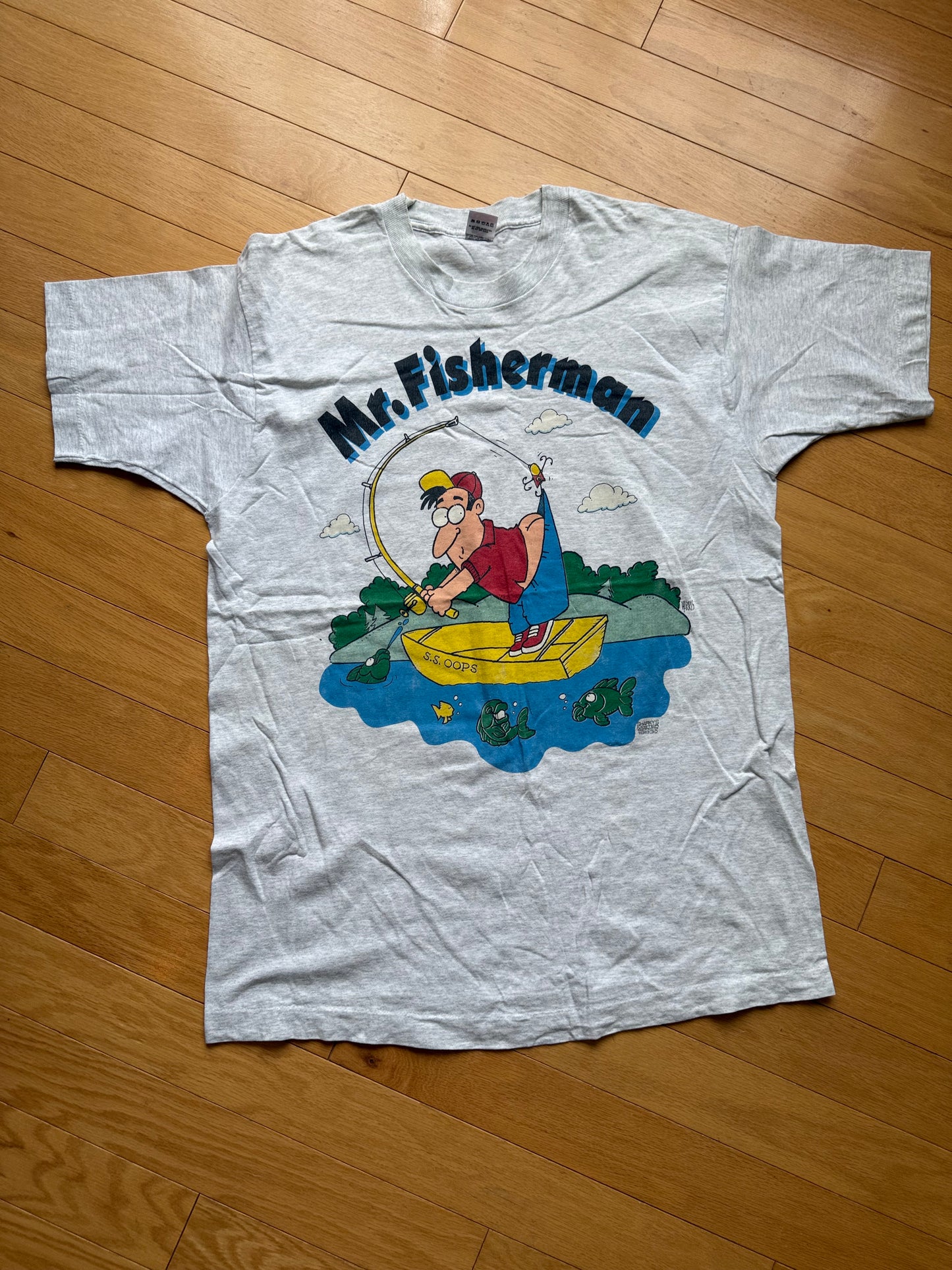 Vintage Mr. Fisherman S.S. Oops Tee. Size XL