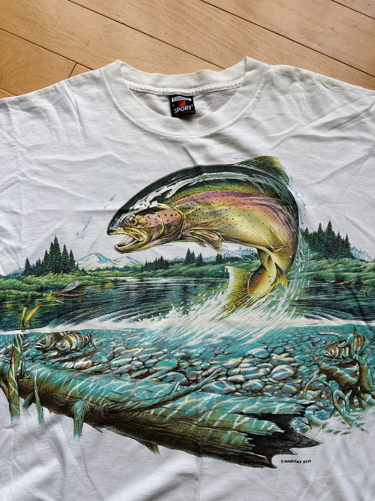 Vintage Habitat Trout Tee. Size XL