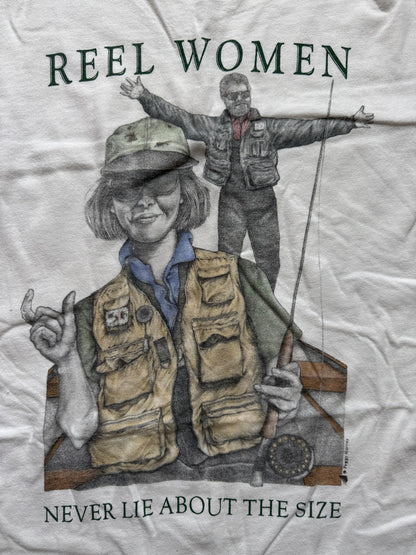 Vintage Peggy Murray Real Women Never Lie Tee. Size XL