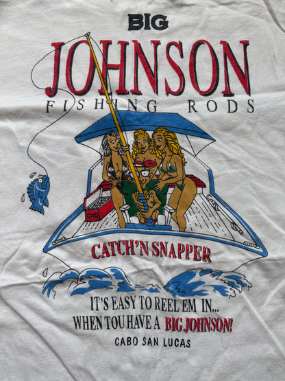 Vintage Big Johnson Easy To Reel Em In Tee. Size XL