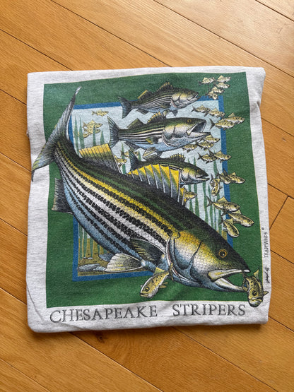 Vintage Chesapeake Stripers Tee. Size XL