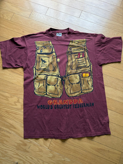 Vintage Grandpa Vest Tee. Size XL