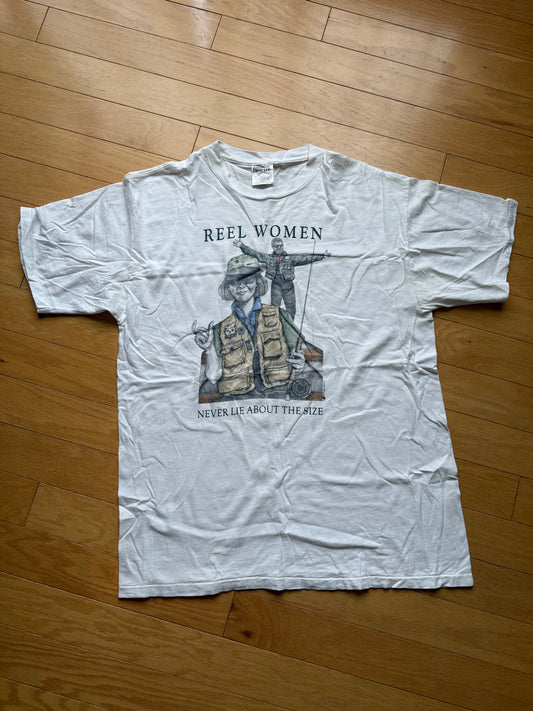 Vintage Peggy Murray Real Women Never Lie Tee. Size XL