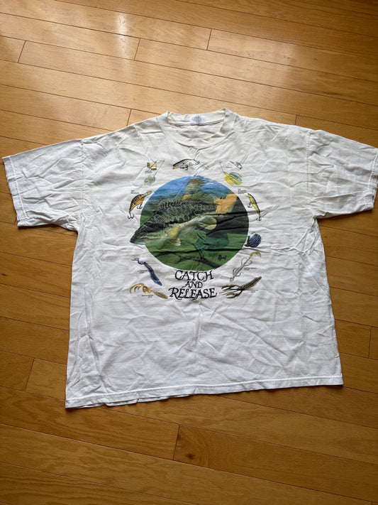 Vintage TSF Catch And Release Tee. Size XXL