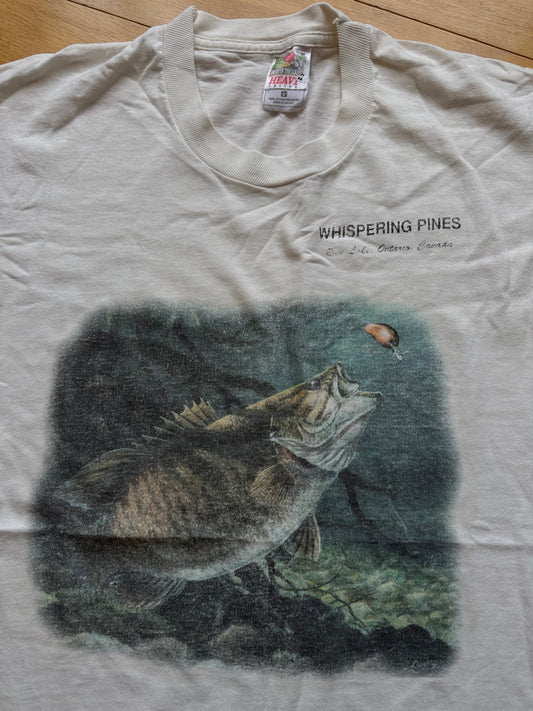 Vintage Whispering Pines Bass Tee. Size L
