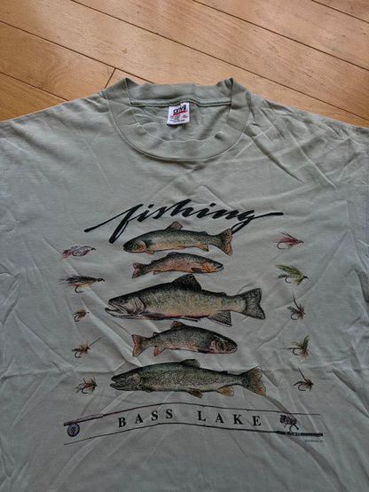 Vintage Bass Lake FIshing Tee. Size XL