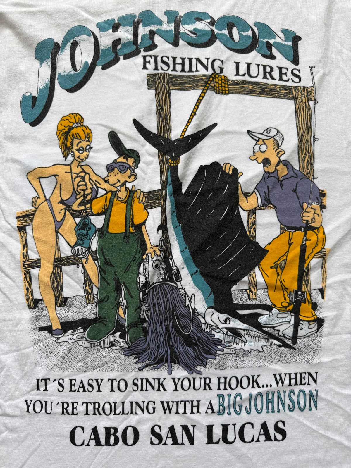 Vintage Big Johnson Easy to Sink Your Hook Tee. Size L